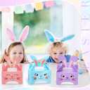Skyygemm 50 Pcs Easter Treat Boxes Bunny Favor Boxes with Handle Rabbit Shape Basket Candy Cookies Case for Home Easter Party Favor Decorations Supplies