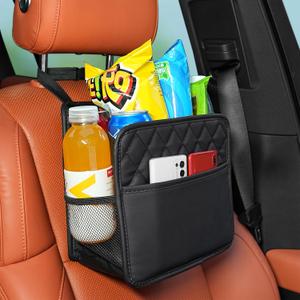 FrgKbTm 2Pack Car Seat Back Organizer, Waterproof Car Backseat Organizer with Cup Holders Large Capacity Hanging Car Storage Bag for Phones Documents Cups Bottle Travel Compatible with Most Vehicles