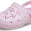 Crocs Unisex Adult Floral Classic Clogs (8 Women/6 Men, Pink Milk)