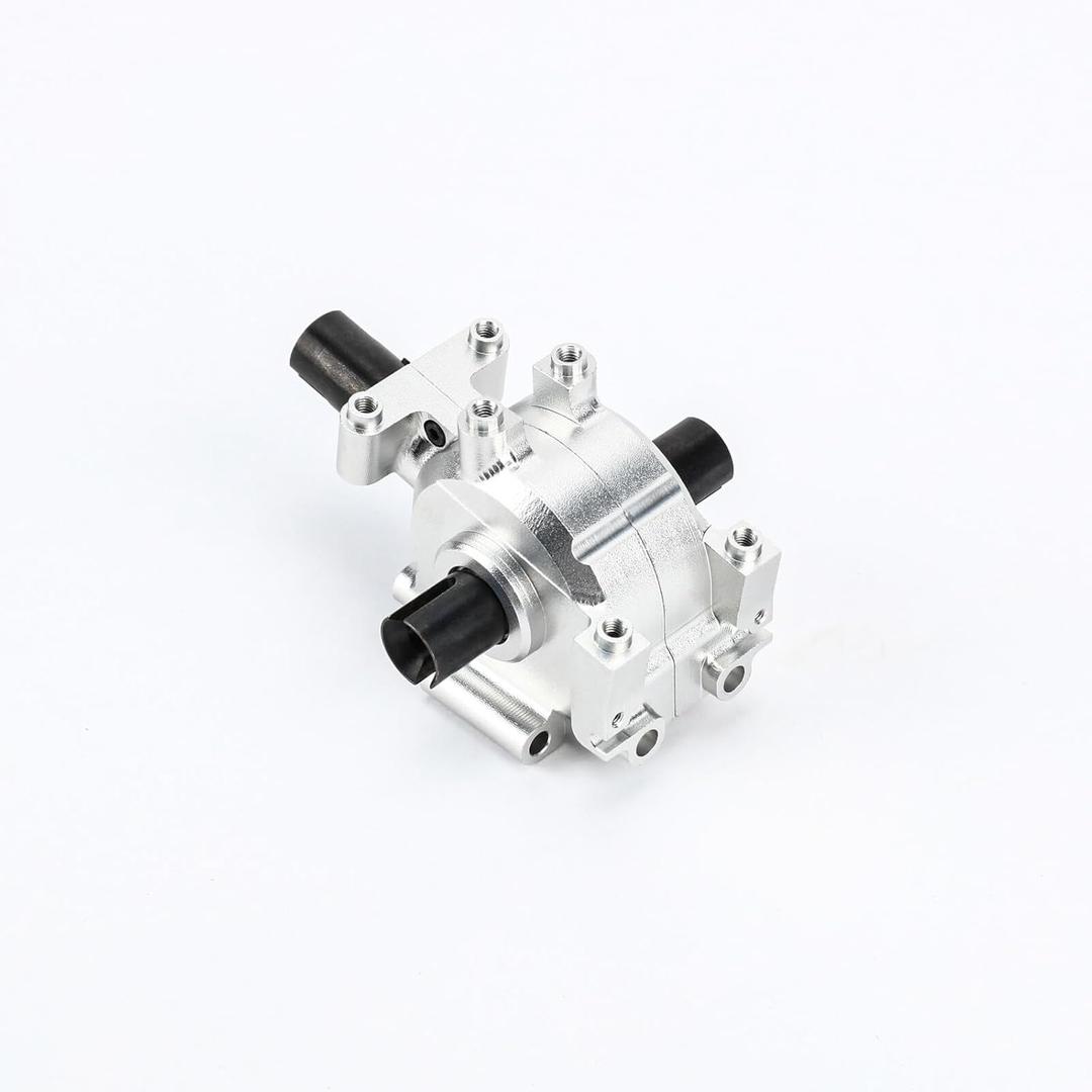 RCAWD Front Diff Set Aluminum Diff Case and Steel Differential Gear and Outdrive for 1-10 Losi Baja Rey Rock Rey Upgrade Parts (Silver)