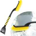 Snow Brush with Ice Scraper, 26 Inches 2-in-1 Detachable Car Windshield Snow Brush, Automotive Multifunctional Ice and Snow Removal Tool, Essential Winter Car Accessories (Yellow & Black)
