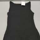 LCNBA Women's Sexy Sleeveless Boat Neck mini Dress Bodycon Party Club Double Layer Dress, Small (Black)