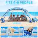 Beach Cabana 8'×8', UPF 50+ Sun Shelter with Side Wall, Adjustable Height, 6-8 people