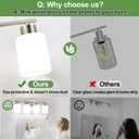 Brushed Nickel Bathroom Light Fixtures with Milk Glass Shades, Eye-Friendly 4 Light Vanity Lights for Bathroom, Vanity Lights with E26 Socket (Bulbs Not Included), for Mirror, Bedroom, Hallway