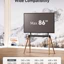 Ergounion Easel TV Stand for 32-86 Inch LCD LED Flat or Curved Screen up to 132 lbs, Height Adjustable Tripod TV Floor Stand with Wood Legs and Cable Ties