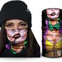 3 x Tubular Bandanas With Face Shielding Protection Unisex - Camo (Purple)