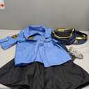 Lumiparty Police Officer Costume for Kid,Girls Police Costume,Halloween Cop Costume Outfit Set for Roleplay Dress Up M