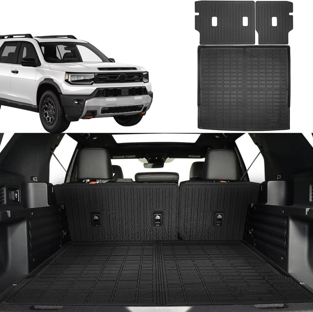 Cargo Liner for Honda Passport 2026 All Weather Cargo Mat, Fit TPE Anti-Slip Car Seat Back Protector Accessories (with Backseat Mat)