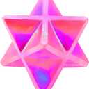 Amazing Gemstone Angel Aura Rose Quartz Merkaba Crystal - 1 Inches Metaphysical Merkaba Star for Meditation - Energetic Tetrahedron Crystal & Healing Stones for Spiritual Growth and Healing (20-25mm)