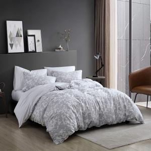 Kenneth Cole - Queen Duvet Cover Set, Soft Cotton All Season Bedding, Pre-Washed for Added Softness (Merrion Grey, Queen)