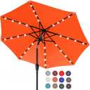 ABCCANOPY Durable Solar Led Patio Umbrellas with 32LED Lights 11FT (Coral Orange)