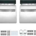 BHTOP Stainless Steel Quarter Fenders for Semi Truck, 24" x 24", Tube Bracket and Mounting Hardware Included, Right Left, Quarter Fender Kit Set