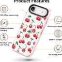 for iPhone Air Case Cute - Durable Shockproof 6.6 ft Drop Impact Phone Case - Funny Cherry Design (6.5") Glitter Pink