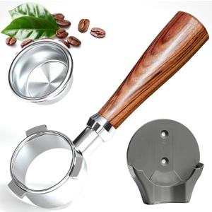 54mm Bottomless Portafilter - Compatible With Breville Espresso Machine Barista Express(Pro, Touch), Bambino (Plus), 8 Series(Filter Basket +Wall Holder Included)