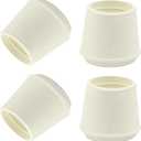 4pcs 1-1/2 Inch Round Chair Leg Tips Caps, Non-Slip Rubber Chair Leg Floor Protectors, White Furniture Leg Caps Fit for 1.45"-1.5" (37-38mm) Diameter Round Feet