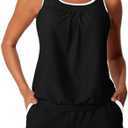 Summer Mae Blouson Women's Tankini Swimsuits Tummy Control Modest 2026 Two Piece with Sporty Pockets Bathing Suits size (20 W)