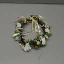 AWAYTR Leaf Flower Crown Garland Headpiece - Hair Floral Wreath Adjustable Flower Headbands for Bridal Wedding Festival Party Flower Leaves Crown (Cream white)