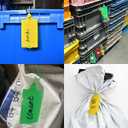 100 Plastic Tags Shipping Tags Water Proof Tags for Labeling Shipping Labels Security Seals Writable Marker Ties Hanging Tags Storage Tag with One Marker Pen 