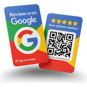 Google Review QR & NFC Tap Card - 1 Card - iPhone & Android - Boost Reviews by MESSAGENES