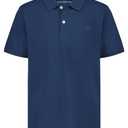 Calvin Klein Boys' Short Sleeve Micro Pique Solid Polo, Dark Denim, 14-16 L