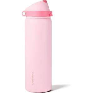 32 oz Stainless Steel Water Bottle with Straw, 2-in-1 Sip and Chug Lid, Triple Walled Vacuum Insulated Metal, Leakproof, BPA Free for Travel, School, Hiking, Gym, Pink