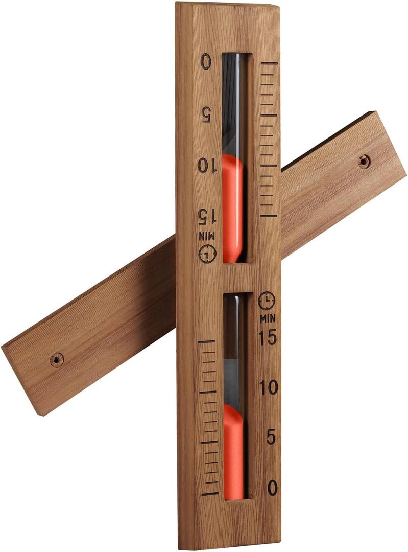 Sauna Sand Timer - 15 Minute Timer Sauna Accessories, Handmade of Canadian Red Cedar