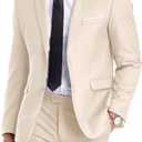 Fxzpiodi Mens Suit Slim Fit 2 Piece Suits,Two Button Solid Business Wedding Tuxedo Suit for Prom Suit Jacket and Pants, Small
