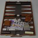 Large Backgammon Sets for Adults - Classic Board Games for 2 Players Adults and Kids - Premium Backgammon Set 15 inch Board and 32 Backgammon Pieces in Quality PU Leather Case - Gift for Man