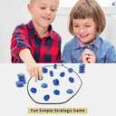 Magnetic Chess Game, Magnet Games with Stones, Puzzle Strategy Family Games, Portable Board Games, Fun Tabletop Multiplayer Chess Game (Blue)