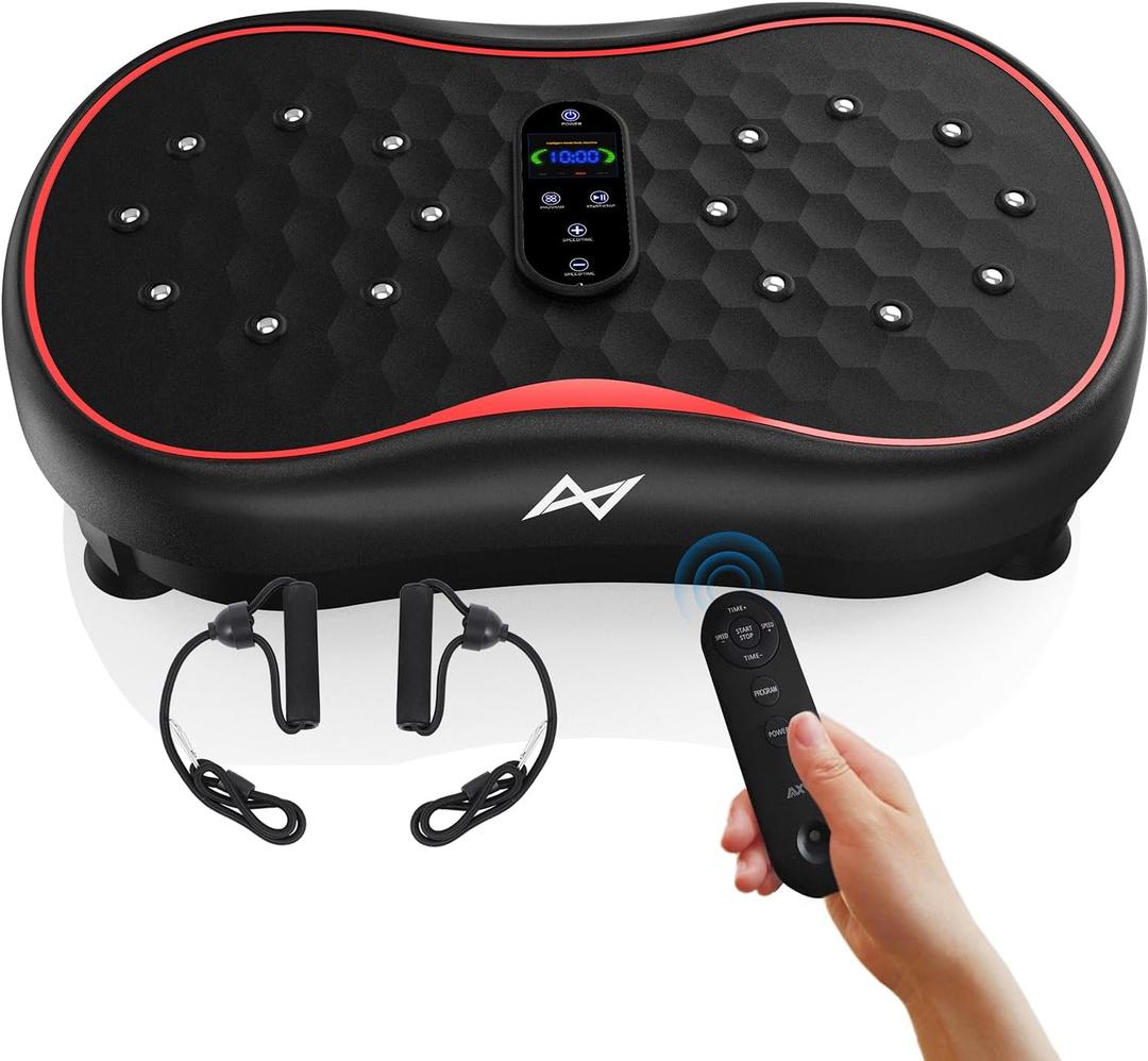 AXV Vibration Plate Fitness Platform Exercise Machine Vibrating Shaking Full Body Shaker Workout Vibrate Stand Shake Board Sport Gym for Weight Loss Fat Burner for Women Men