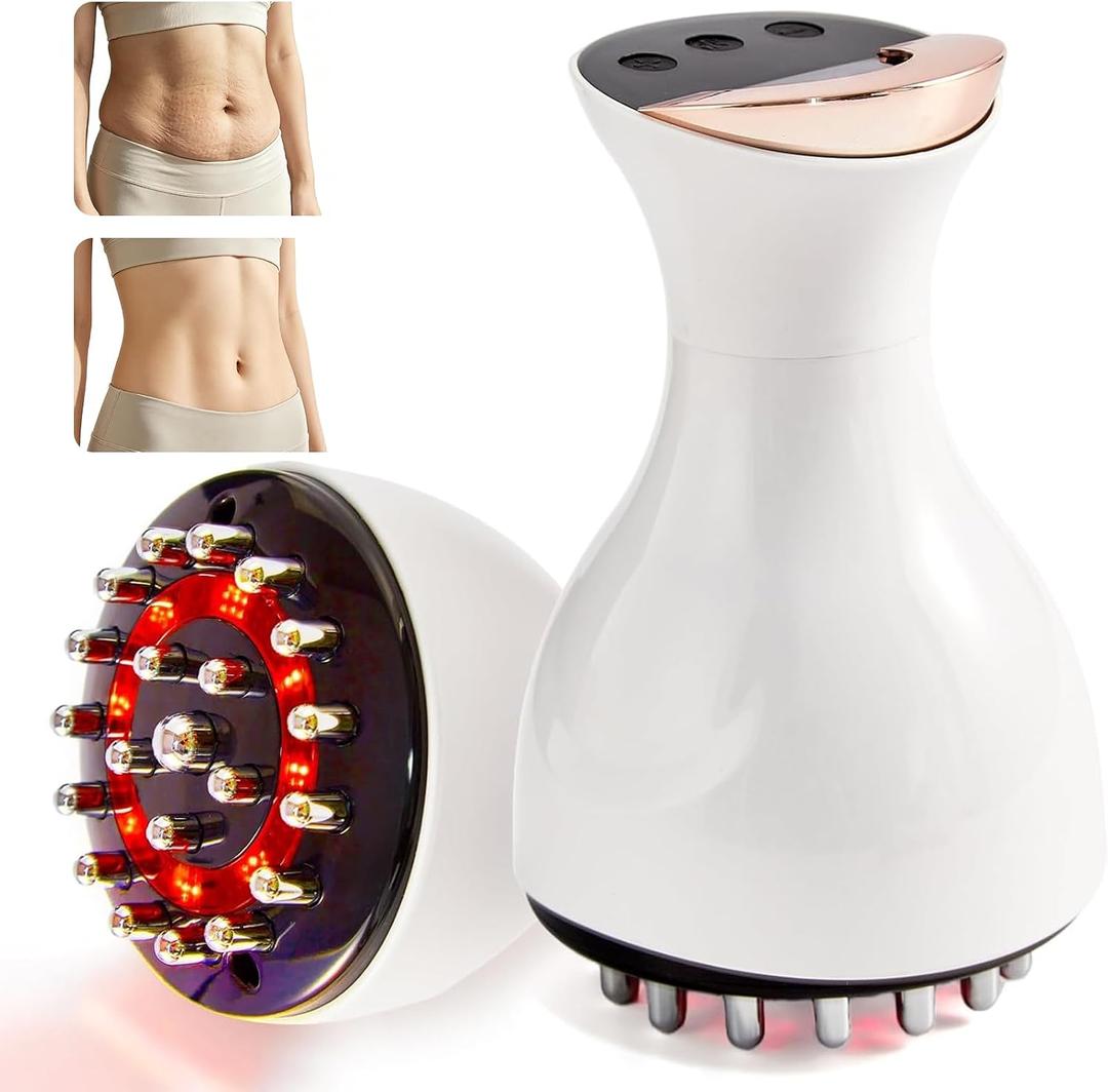Lymphatic Drainage Massager & Anti Cellulite Massage Tool, for Legs, Arms & Belly, Body,Helps Reduce Stretch Marks & Cellulite,with Microcurrent, Light Heat & Vibration