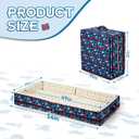 Umoving 100% Cotton Lining Portable Foldable Toddler Travel Bed - Soft Foam Floor Bed with Washable Cover, Safe and Comfortable Toddler Crib, Ocean Blue
