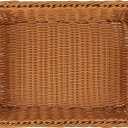 MANCHAP 3 PCS 16 Inch Poly Wicker Bread Baskets, Handmade Rattan Woven Pantry Organizer, Tabletop Food Serving Baskets Rectangle Storage Basket for Home, Restaurant, Hotel, Brown