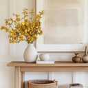 DuHouse 6 Pcs Gold Artificial Eucalyptus Stems,Faux Glitter Eucalyptus Branches for Christmas Wedding Holiday Centerpieces, Vase Filler, DIY Floral Arrangement, Home Decor