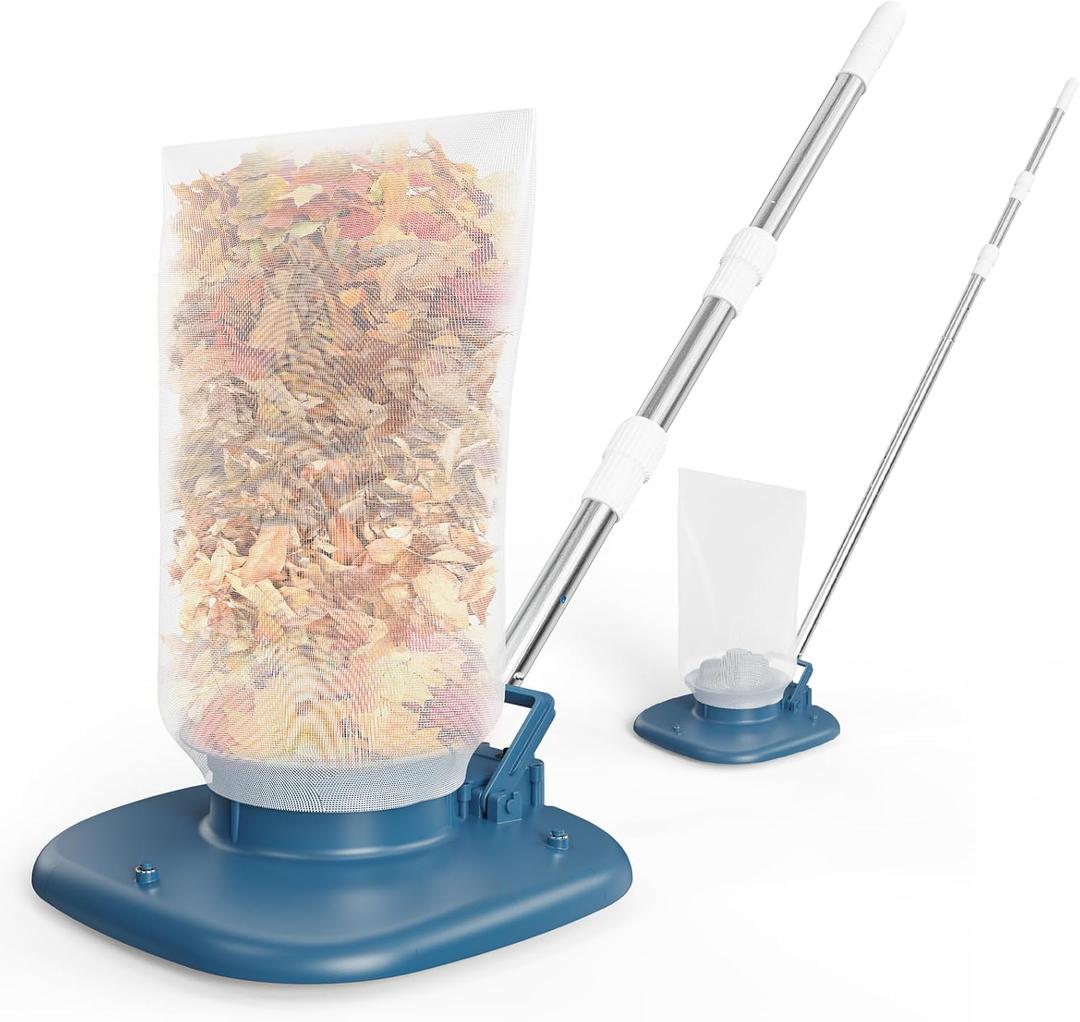 Rechargeable Pool Leaf Vacuum, 83GPM Powerful Suction– Cordless Pool Skimmer for Inground & Above Ground Pools with 6.6Gal Leaf Catcher Bag and Telescopic Pole for Heavy Debris Areas