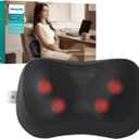 Philips Shiatsu Back and Neck Massager with Heat,3D Electric Kneading Deep Tissue Massage Pillow for Shoulder,Foot&Lower Back Pain Relief for Office home,Travel,Mothers Day Gifts for Women,Men,Mom,Dad