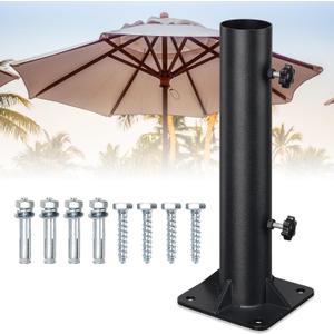 Umbrella Stand Tube Outdoor - 0.68-1.81 Stainless Steel Umbrella Tube Base,Heavy Duty Flag Pole Stake Holder,Table Umbrella Tube Bracket,DIY Umbrella Tube Mount for Deck,Patio Garden -2Pack