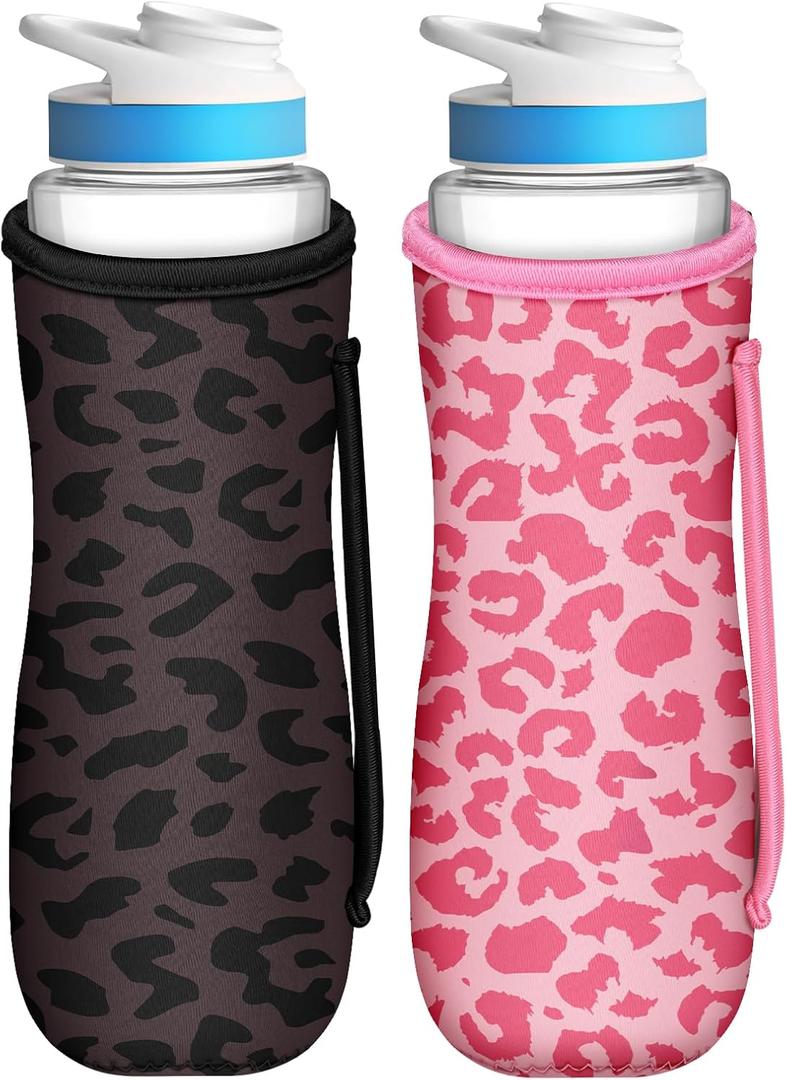 Water Bottle Sleeve for Cirkul 22 oz - 2 Pack Bottles Cover Holder Carrier Bag with Side Handle