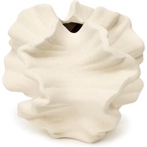 Ceramic Coral Vase  Modern Boho Nordic Style, White Centerpiece for Pampas Grass and Home Decor in Living Room, Bedroom, or Office