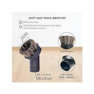 2Pack Dusting Brush Vacuum Attachments Compatible with Shark Vacuums, Upright Navigator NV350 NV360 Rotator NV500 Stratos, Corded Stick Rocket HV301 HV322 (Soft Horse Hair Bristle Round Brush)