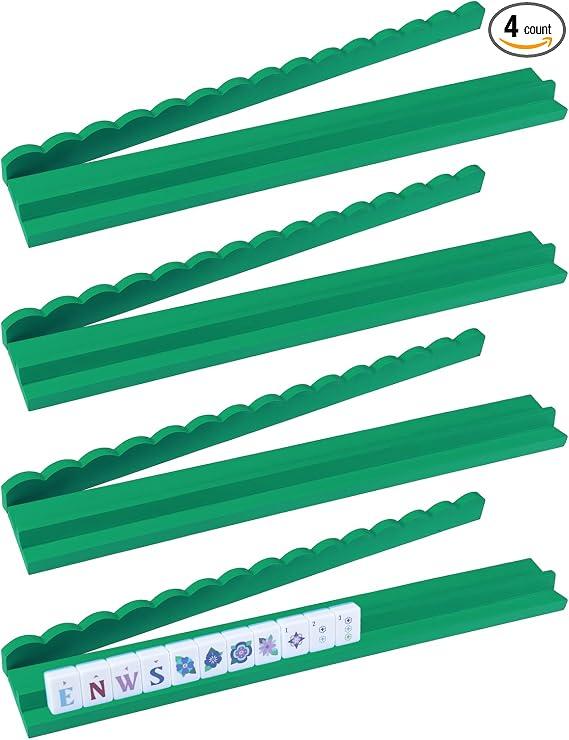 Leinuosen 4 Pcs Wooden Scalloped Mahjong Racks with Pushers
Magnetic American Mahjong Racks, Painted Wood, Family Game Night, Player Gift, Tile Holder
