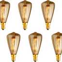 Vintage Edison Incandescent Light Bulbs E12 40W ST48 Candelabra Bulbs, 2200K Amber Warm ST48 Squirrel Cage Lights 240 Lemuns Warm Decorate Restaurant Coffee Shop Kitchen, 110V (6-Pack)