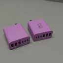 USB C Charger Block, 2-Pack 65W 6-Port USB C Wall Charger iPhone Charger Fast Charging PD Power Adapter+QC Wall Plug Multiport Type C Brick Chargers for iPhone 17 16 15 14 13 12 11 Pro Max XS,Purple