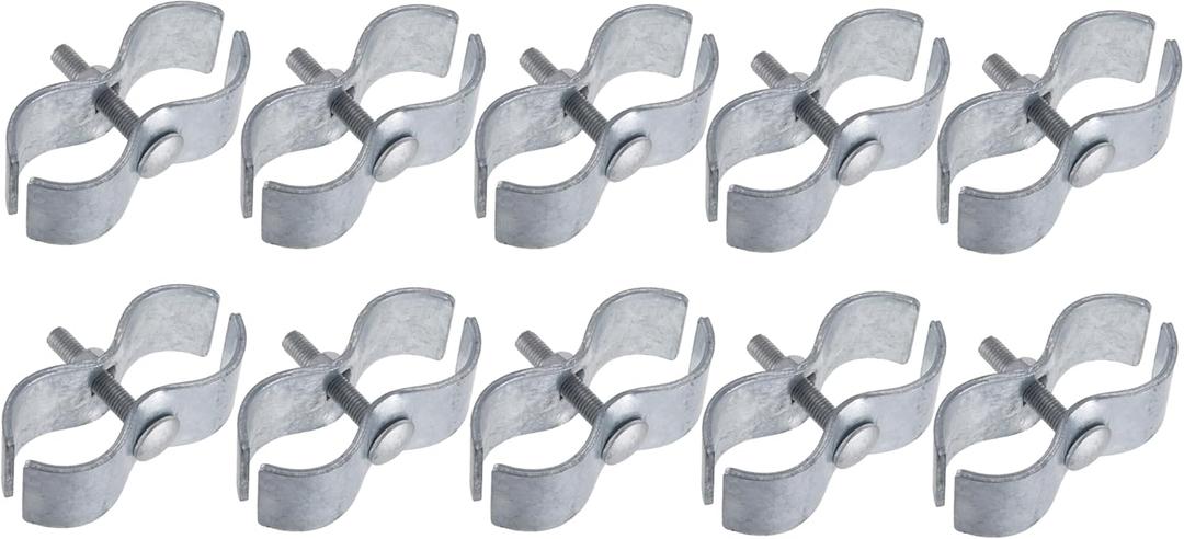 10 Set Chain Link Fence Clamps 1-5/8" Dog Kennel Panel Clamp for Round Pipe Frame