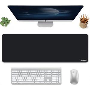 Large Black Mouse Pad - Desk Mat with Non-Slip Rubber Base, Smooth Waterproof Surface, Stitched Edges - Ideal as Desk Pad for Office, Gaming, and Home Use,31.5 x 11.8 inch