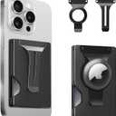 Magnetic Phone Wallet with Apple MagSafe - Metal Card Holder with AirTag Holder, RFID Blocking & Money Clip Mag Safe Wallet for iPhone 16 15 14 13 12 Pro Max/Pro/Plus/Mini