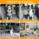 Dog Car Seat Cover for Back Seat, Hard Bottom Back Seat Extender for Dogs, Waterproof Car Hammock, Backseat Bed and Car Seat Protector, Nonslip Fit for Cars, SUVs, Trucks, 52 x 25 in, Gray