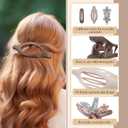 Canlierr 12 Pcs Flat Hair Clips for Women 3 Styles French Flat Claw Clips Strong Hold for Thick Thin Long Short Hair Accessories Plastic Non-slip Secure for Daily Wedding Party(Lovely Morandi)