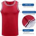 YWIES Plain Basketball Jersey, Blank Team Uniform, Hip Hop Hipster Short Sleeveless Active Shirts (Red, XL)
