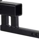 TOPTOW Trailer Hitch Extender Adapter, 2" Receiver, 4-1/4 inch Rise/Drop, 1-1/4 inch Solid Shank, 8-5/8" Extension